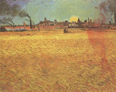 Vincent Van Gogh Sunset:Wheat Fields near Arles (nn04) France oil painting art